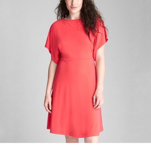 GAP Dresses & Skirts - GAP Coral Dress Lace Up Back Dolman Sleeve Size S NWT